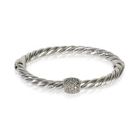 David Yurman Sterling Silver Diamond Metro Hinged Bracelet fv