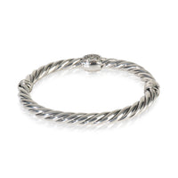 David Yurman Sterling Silver Diamond Metro Hinged Bracelet pv