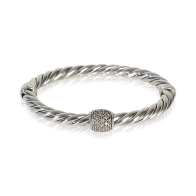 Sterling Silver Diamond Metro Hinged Bracelet
