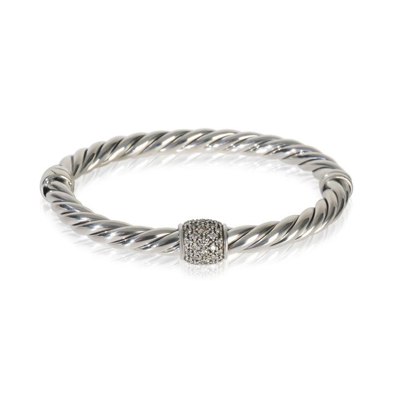 Sterling Silver Diamond Metro Hinged Bracelet