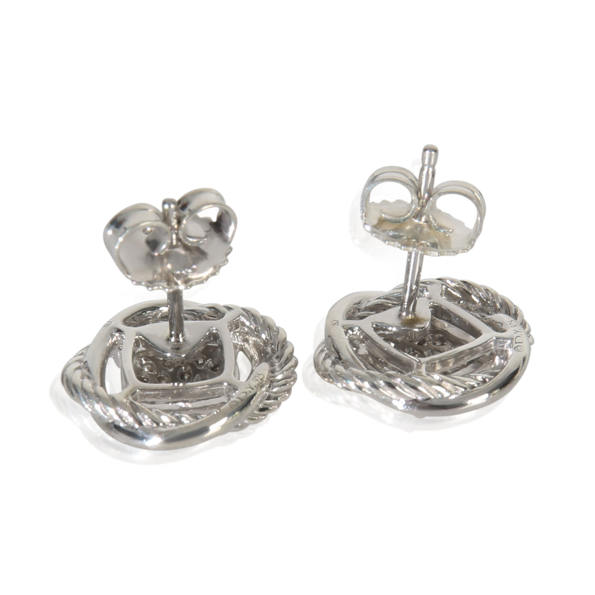 Sterling Silver Diamond Infinity Earrings