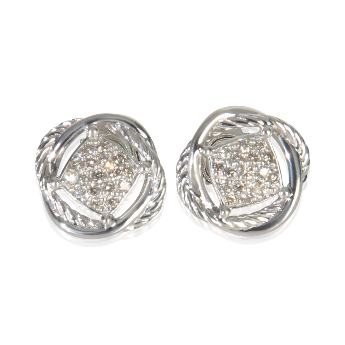 Sterling Silver Diamond Infinity Earrings