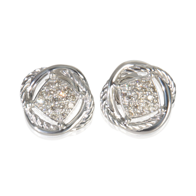 Sterling Silver Diamond Infinity Earrings