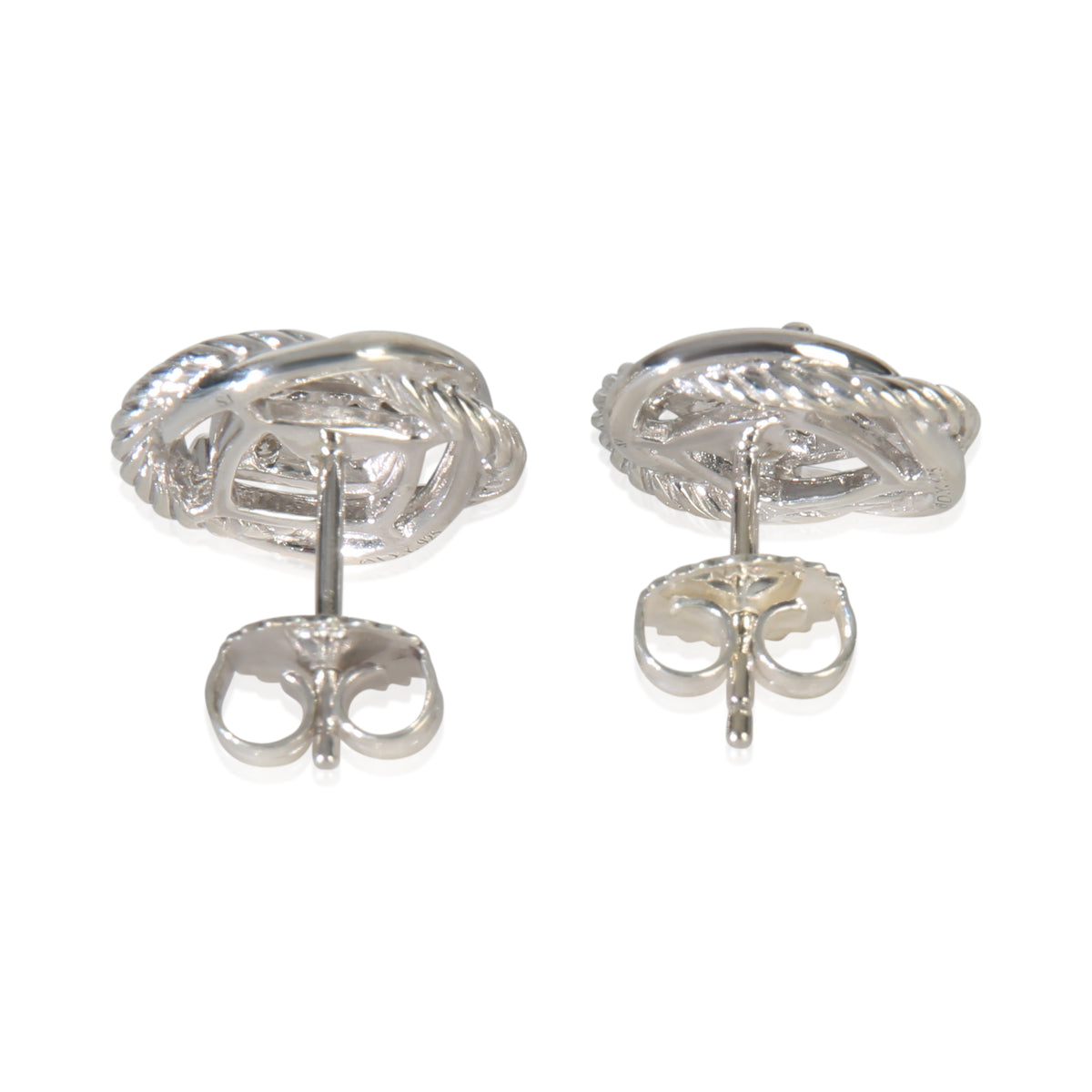Sterling Silver Diamond Infinity Earrings