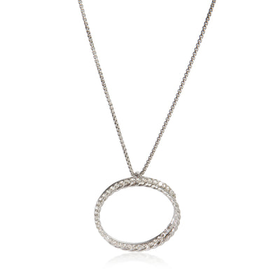 David Yurman Sterling Silver Diamond Infinity Crossover Pendant fv