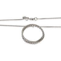 David Yurman Sterling Silver Diamond Infinity Crossover Pendant sv