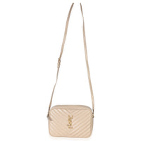 Saint Laurent Dark Beige Matelasse Calfskin Monogram Lou Camera Bag Handbag av