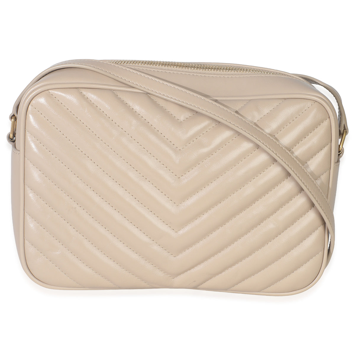 Saint Laurent Dark Beige Matelasse Calfskin Monogram Lou Camera Bag Handbag bv