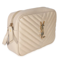 Saint Laurent Dark Beige Matelasse Calfskin Monogram Lou Camera Bag Handbag pv