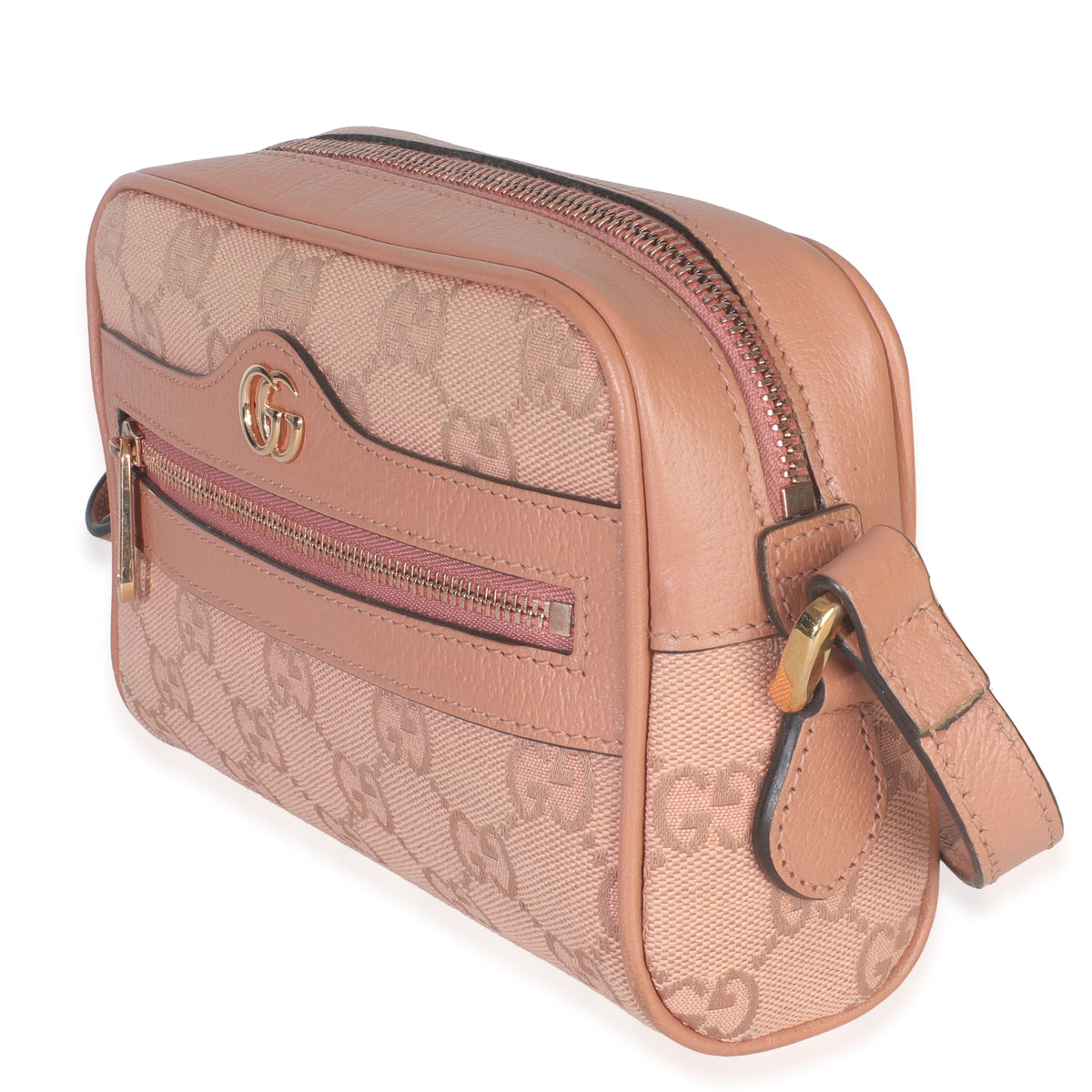 Pink GG Canvas Mini Ophidia Shoulder Bag