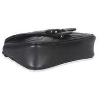 Black Matelasse Calfskin Monochrome GG Marmont Chain Belt Bag
