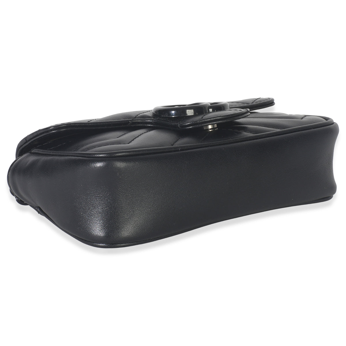 Black Matelasse Calfskin Monochrome GG Marmont Chain Belt Bag
