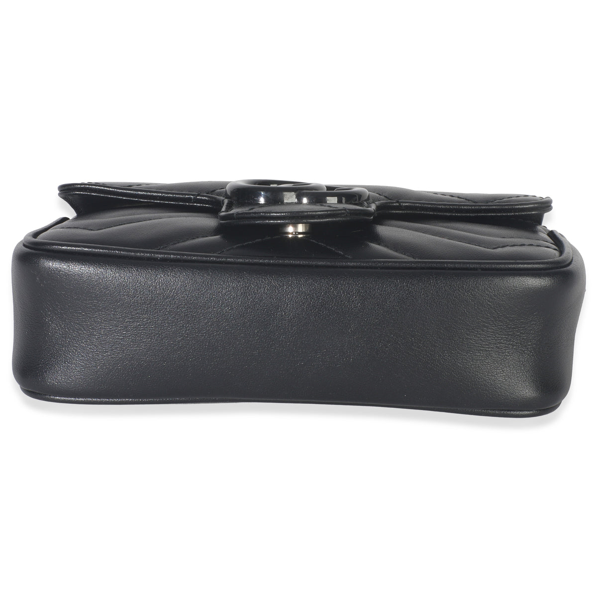 Black Matelasse Calfskin Monochrome GG Marmont Chain Belt Bag