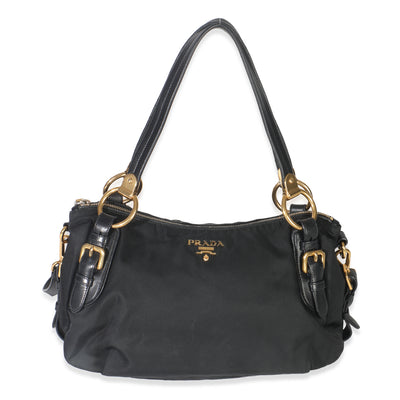 Vintage Black Tessuto Nylon Bauletto Bag