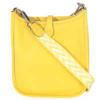 Hermès Jaune De Naples Clemence Mini Evelyne TPM PHW Handbag bv