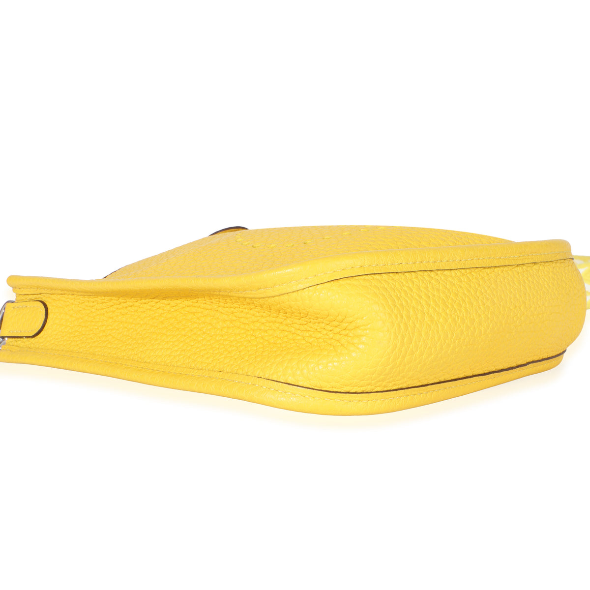 Hermès Jaune De Naples Clemence Mini Evelyne TPM PHW Handbag clasp