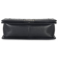 Black Quilted Lambskin Old Medium Boy Bag