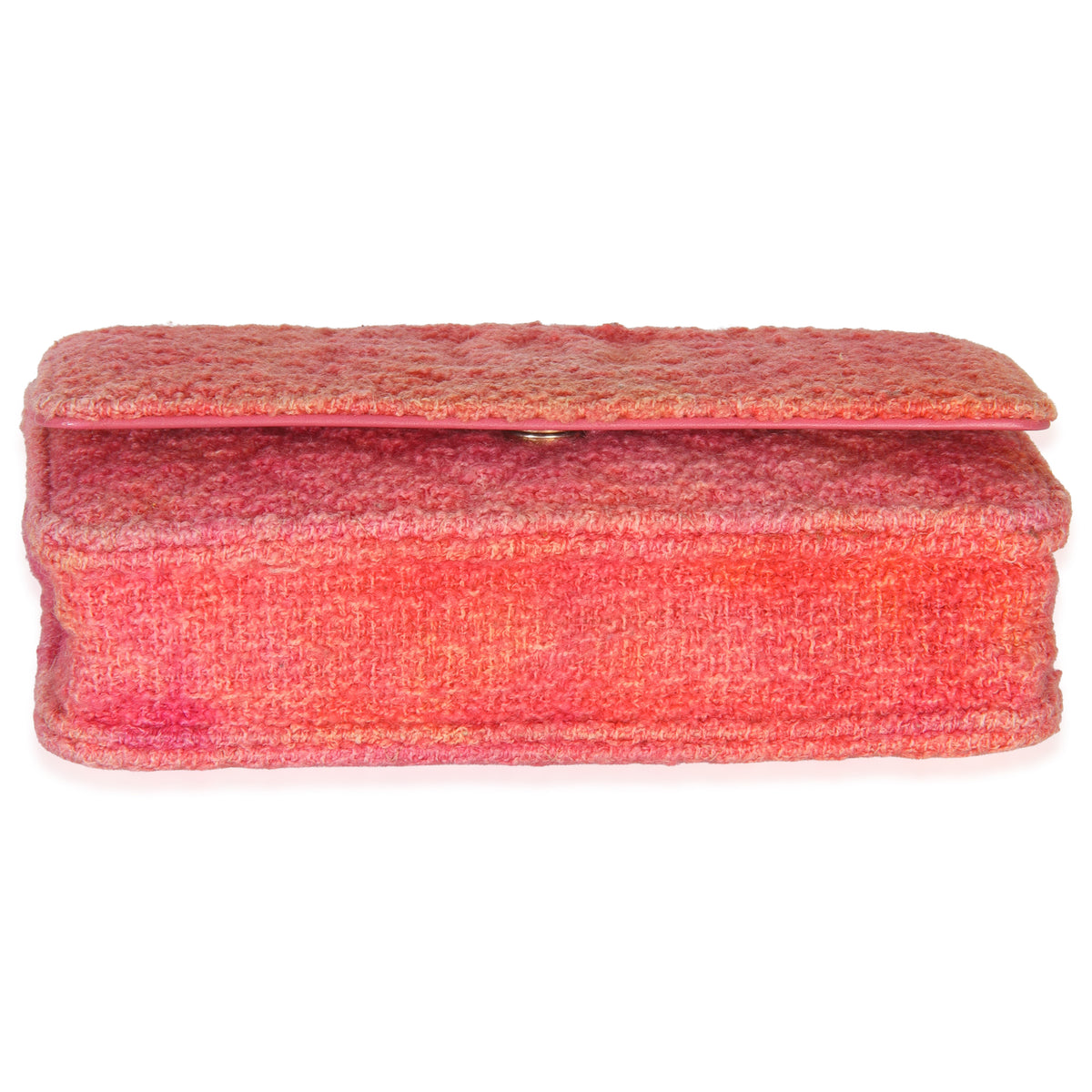 Pink Orange Quilted Tweed Timeless CC Wallet On Chain
