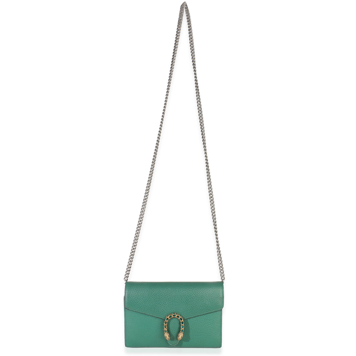 Gucci Emerald Pebbled Calfskin Dionysus Chain Wallet Handbag av