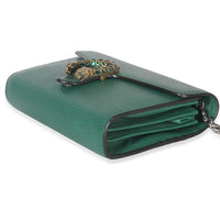 Gucci Emerald Pebbled Calfskin Dionysus Chain Wallet Handbag box