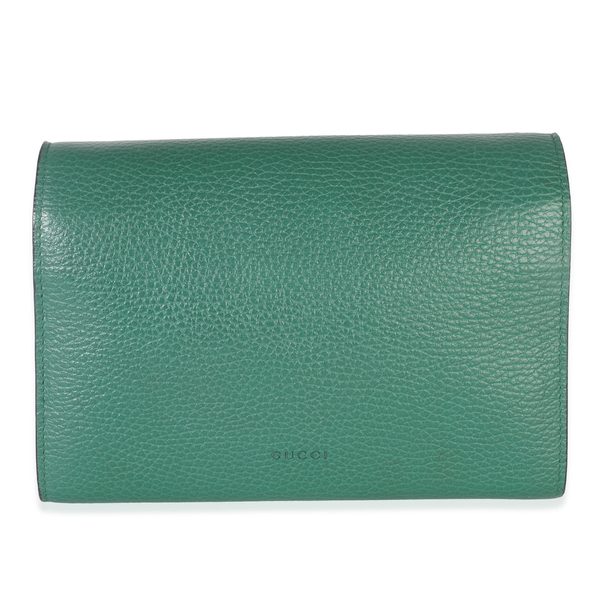 Gucci Emerald Pebbled Calfskin Dionysus Chain Wallet Handbag bv