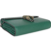 Gucci Emerald Pebbled Calfskin Dionysus Chain Wallet Handbag clasp