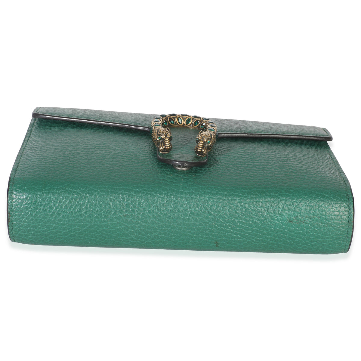 Gucci Emerald Pebbled Calfskin Dionysus Chain Wallet Handbag stamp
