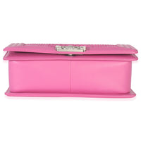Chanel Pink Matte Python Old Medium Boy Bag Handbag stamp