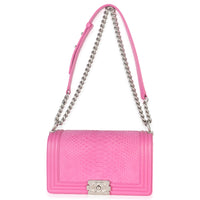 Pink Matte Python Old Medium Boy Bag