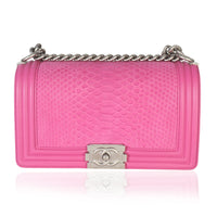 Pink Matte Python Old Medium Boy Bag