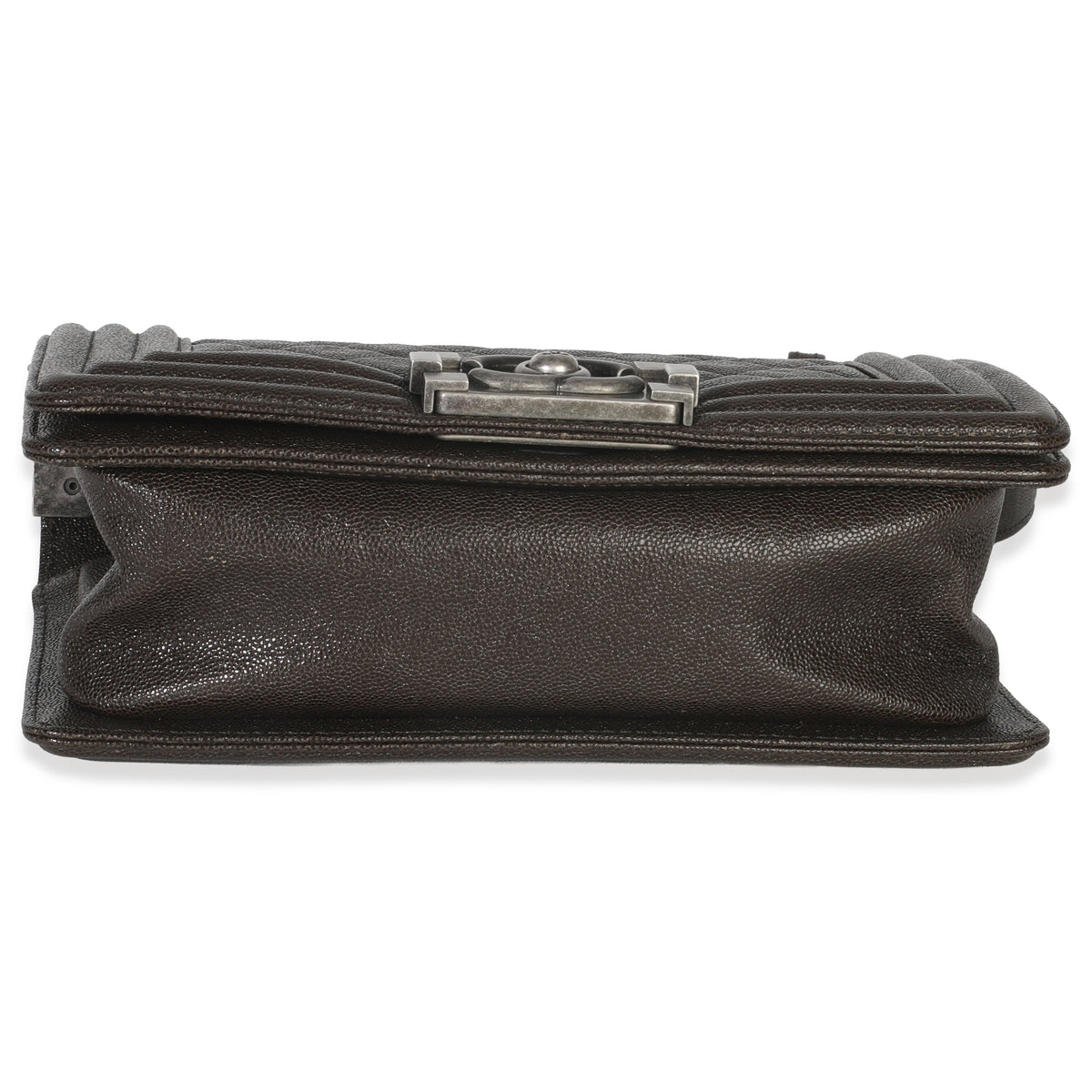 Chanel Brown Quilted Caviar Small Boy Handbag Handbag stamp