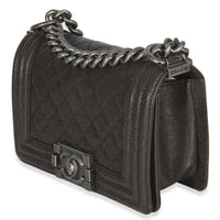 Chanel Brown Quilted Caviar Small Boy Handbag Handbag sv