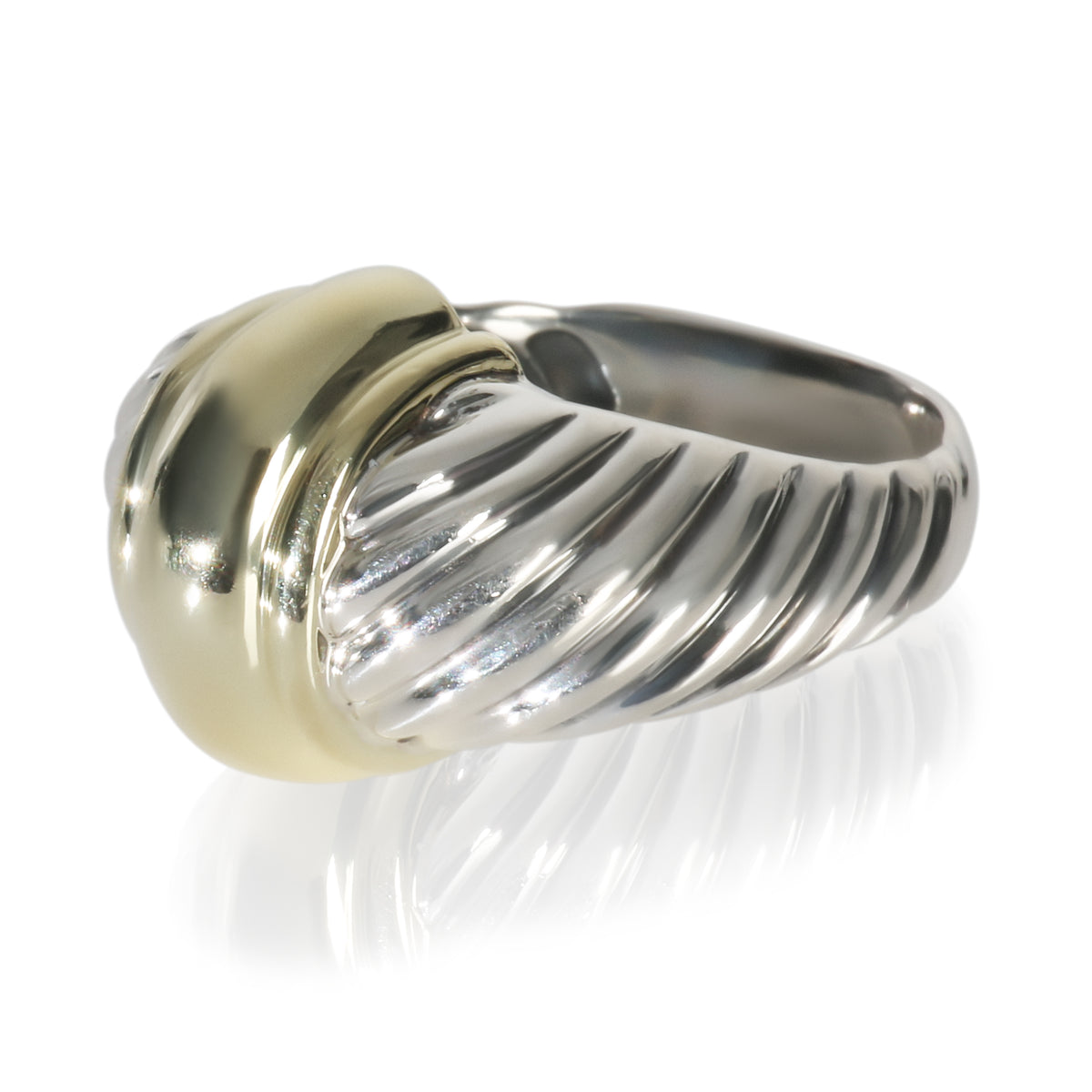 Yellow Gold & Sterling Silver  Vintage Cable Ring