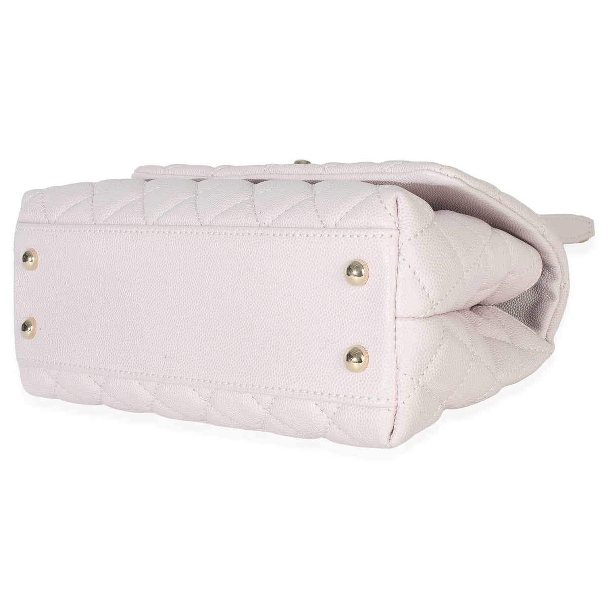 Light Pink Quilted Caviar Mini Coco Top Handle Handbag
