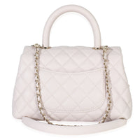 Light Pink Quilted Caviar Mini Coco Top Handle Handbag
