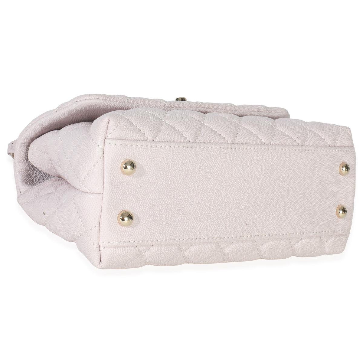 Light Pink Quilted Caviar Mini Coco Top Handle Handbag