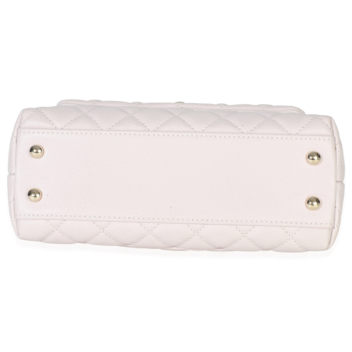 Light Pink Quilted Caviar Mini Coco Top Handle Handbag