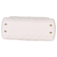 Light Pink Quilted Caviar Mini Coco Top Handle Handbag