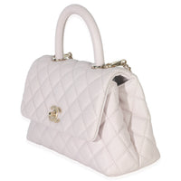 Light Pink Quilted Caviar Mini Coco Top Handle Handbag