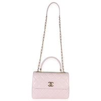 Light Pink Quilted Lambskin Small Trendy CC Dual Handle Flap Bag