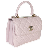 Light Pink Quilted Lambskin Small Trendy CC Dual Handle Flap Bag