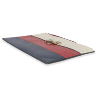 Gucci Red Navy Cream Calfskin Queen Margaret Flat Pouch Handbag box