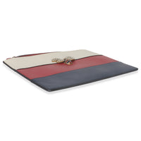 Gucci Red Navy Cream Calfskin Queen Margaret Flat Pouch Handbag clasp