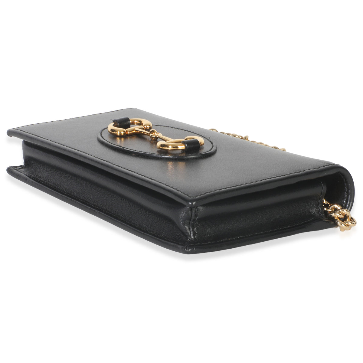 Gucci Black Azalea Calfskin Horsebit 1955 Wallet On Chain Handbag box