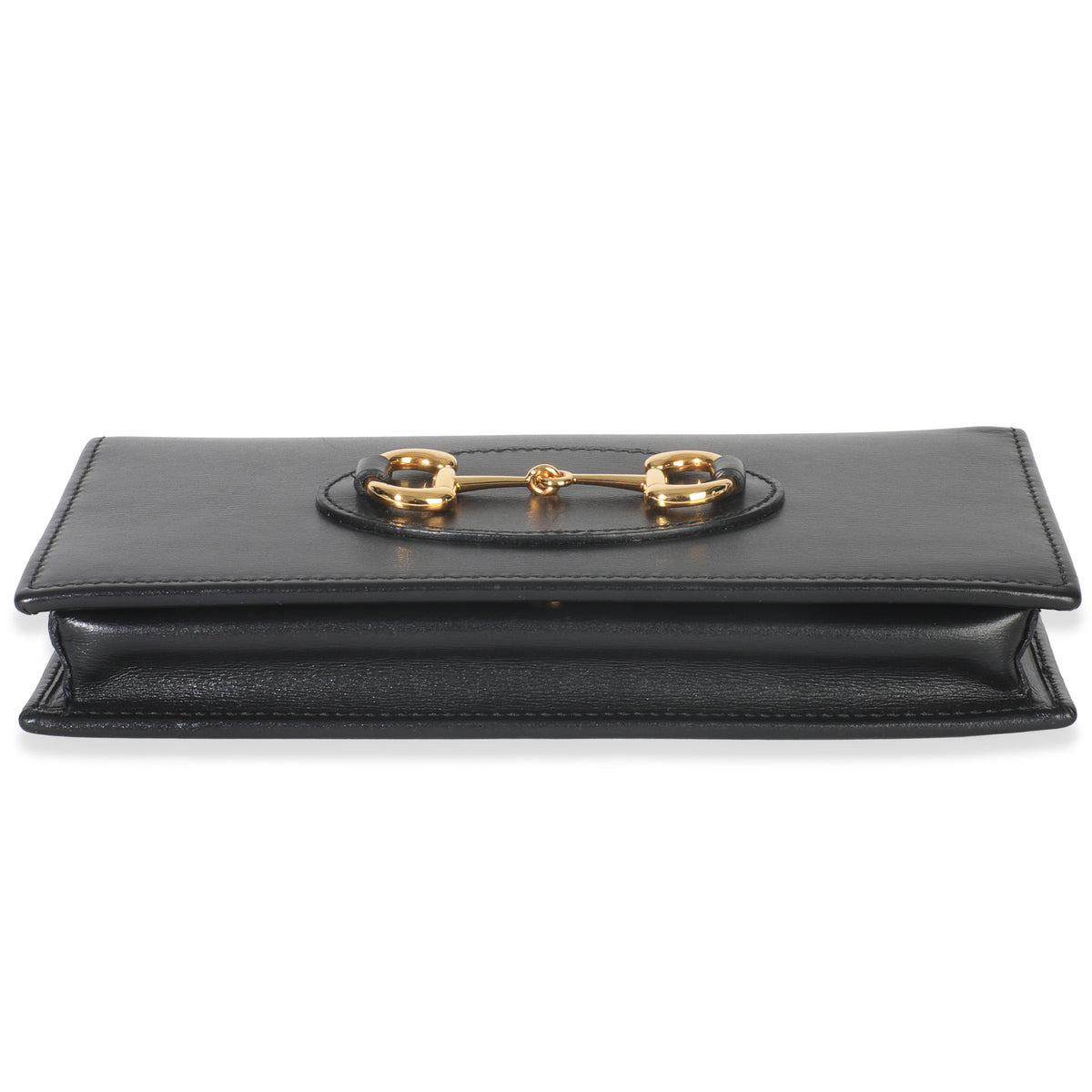 Gucci Black Azalea Calfskin Horsebit 1955 Wallet On Chain Handbag stamp