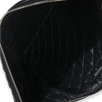 Chanel Black Quilted Patent Large Cosmetic O Case Handbag ad1