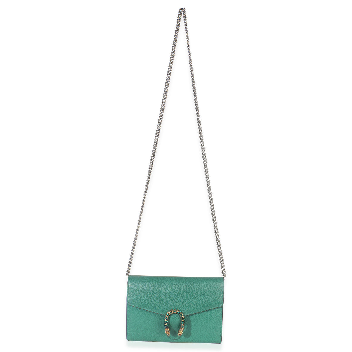 Gucci Emerald Pebbled Calfskin Dionysus Chain Wallet Handbag av