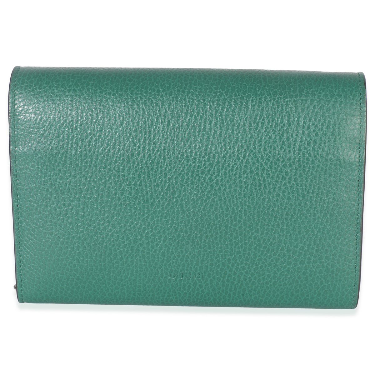 Gucci Emerald Pebbled Calfskin Dionysus Chain Wallet Handbag bv