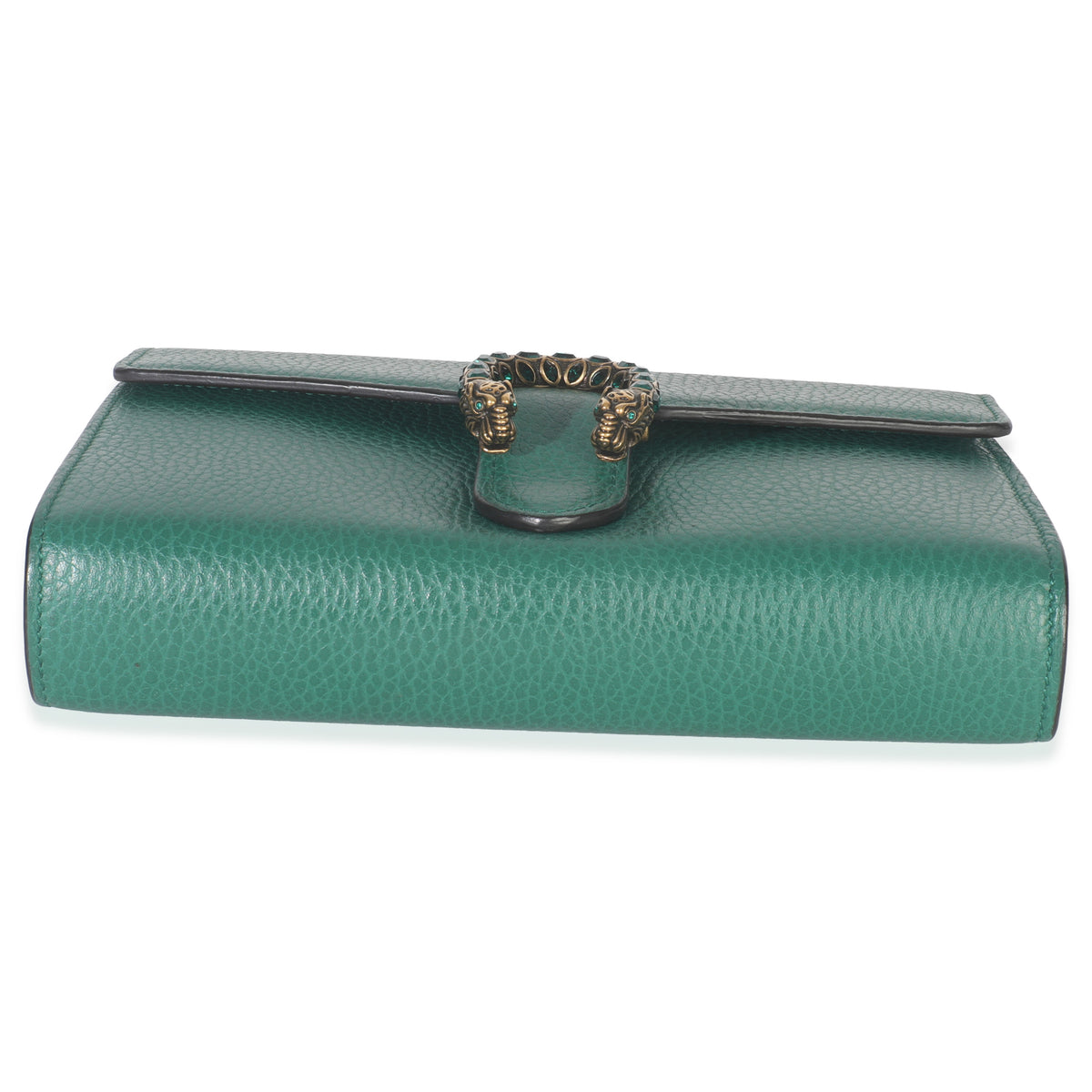 Gucci Emerald Pebbled Calfskin Dionysus Chain Wallet Handbag stamp