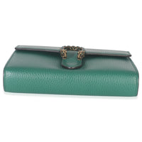 Gucci Emerald Pebbled Calfskin Dionysus Chain Wallet Handbag stamp